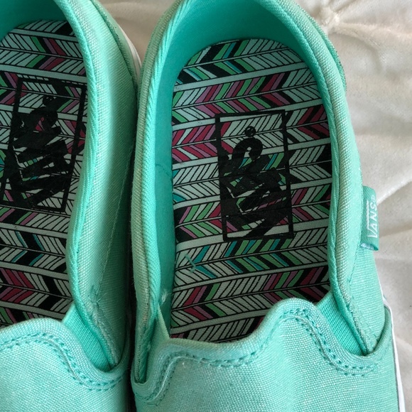 Vans Shoes - Mint Green Slip On Vans